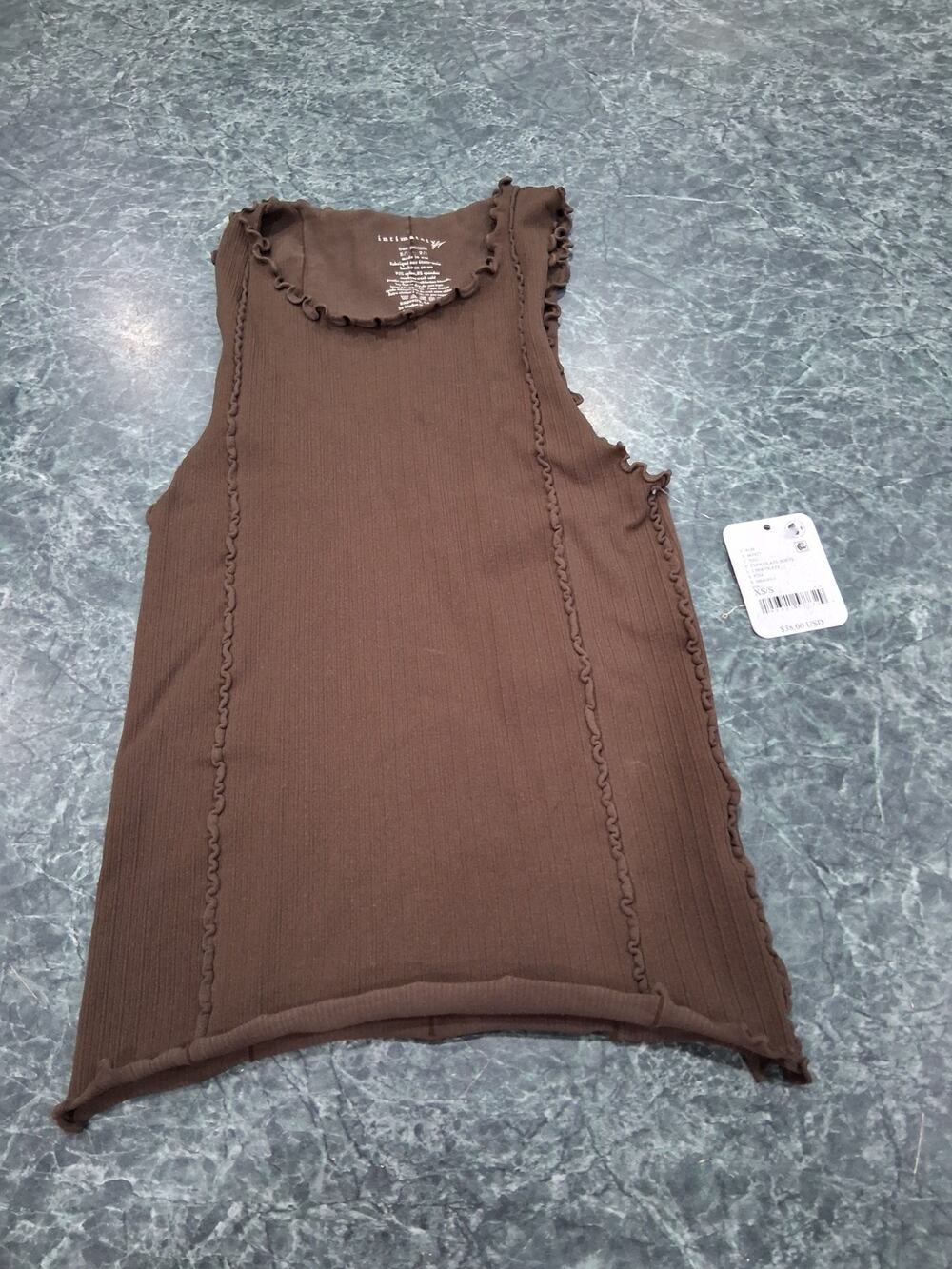 NWT Free People Intimately Free Better This Way Ribbed Tank XS/S Chocolate Torte